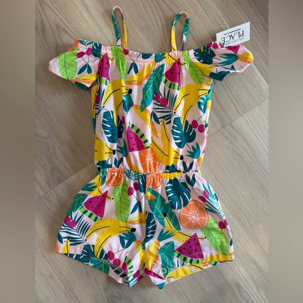 The Children's Place Colorful Tropical Print Romper